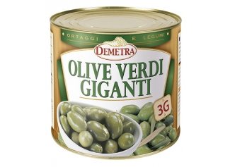 Гигантские зеленые оливки в рассоле GIANT GREEN OLIVES 2500гр 6*1 (01149)