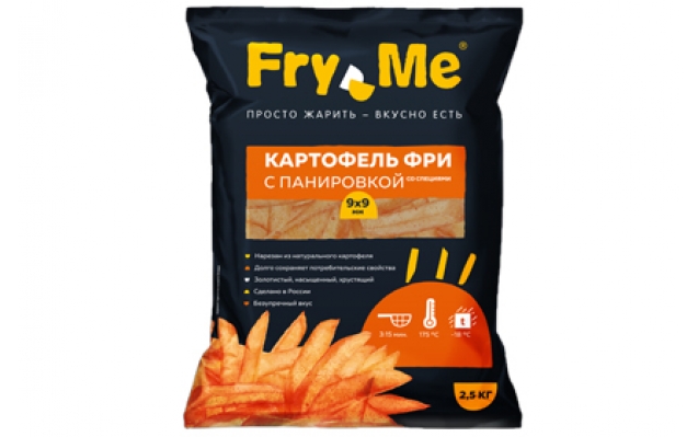 Картофель фри со специями 9|9 5шт по 2,5 кг Фрай Ми FMB9|5