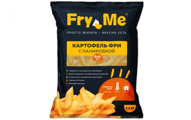 Картофель фри с панировкой 6 | 6 мм Фрай Ми FMS6 Россия 5шт по 2,5кг