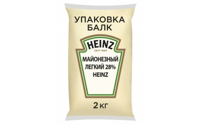 Майонез соус Легкий Хайнц 28% балк 6шт по 2кг